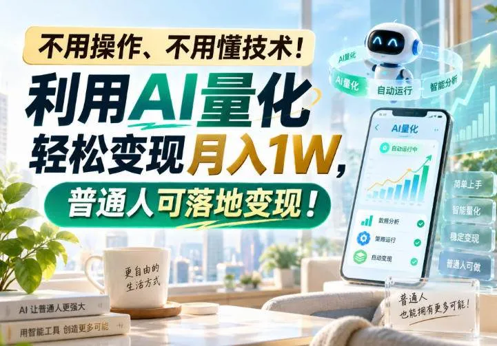 （20429期）利用AI量化轻松变现月入1W，普通人可落地变现，不用操作、不用懂技术！-小优资源网