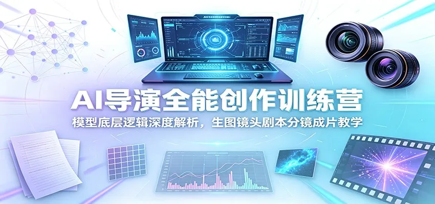 AI导演全能创作训练营:模型底层逻辑深度解析,生图镜头剧本分镜成片教学-小优资源网