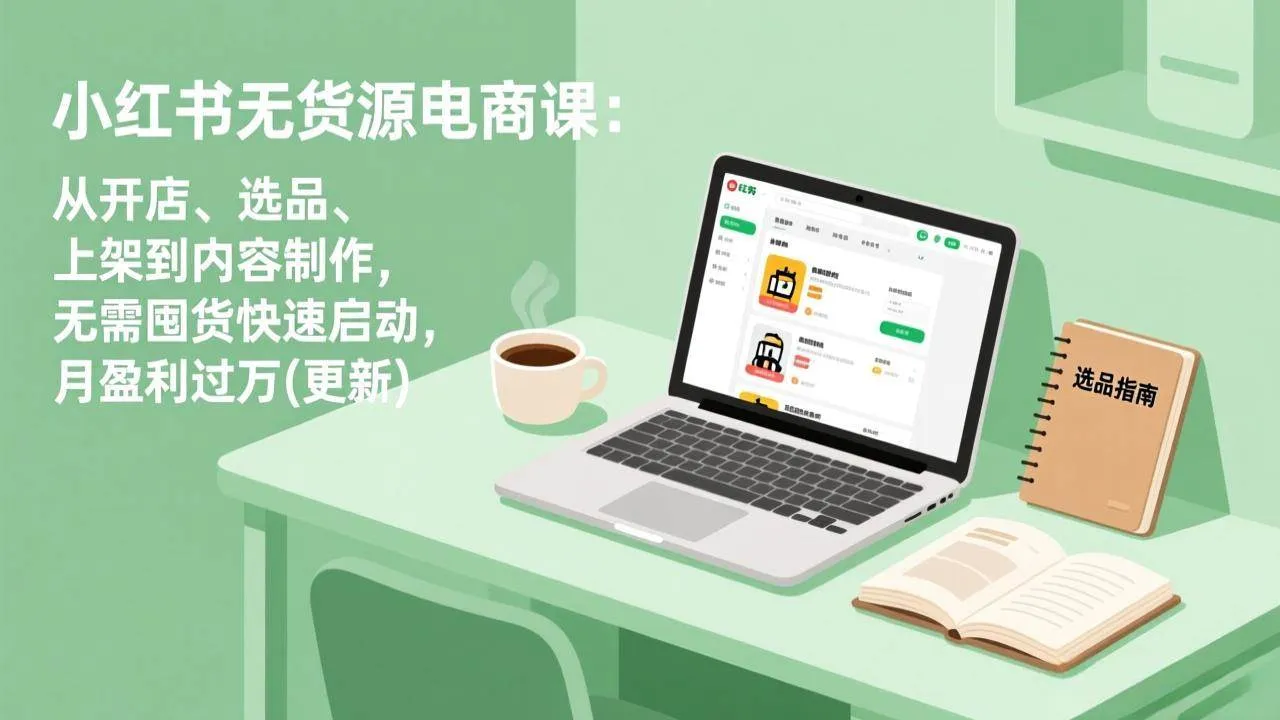 （19003期）小红书无货源电商课(6月22更新)：从开店、选品、上架到内容制作，无需囤货快速启动，月盈利过万-小优资源网