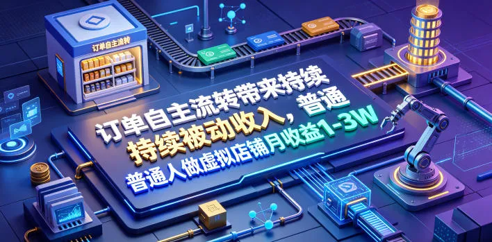 订单自主流转带来持续被动收入,普通人做虚拟店铺月收益1-3W【揭秘】-小优资源网