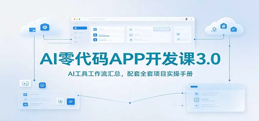 AI零代码APP开发课3.0：AI工具工作流汇总，配套全套项目实操手册-小优资源网