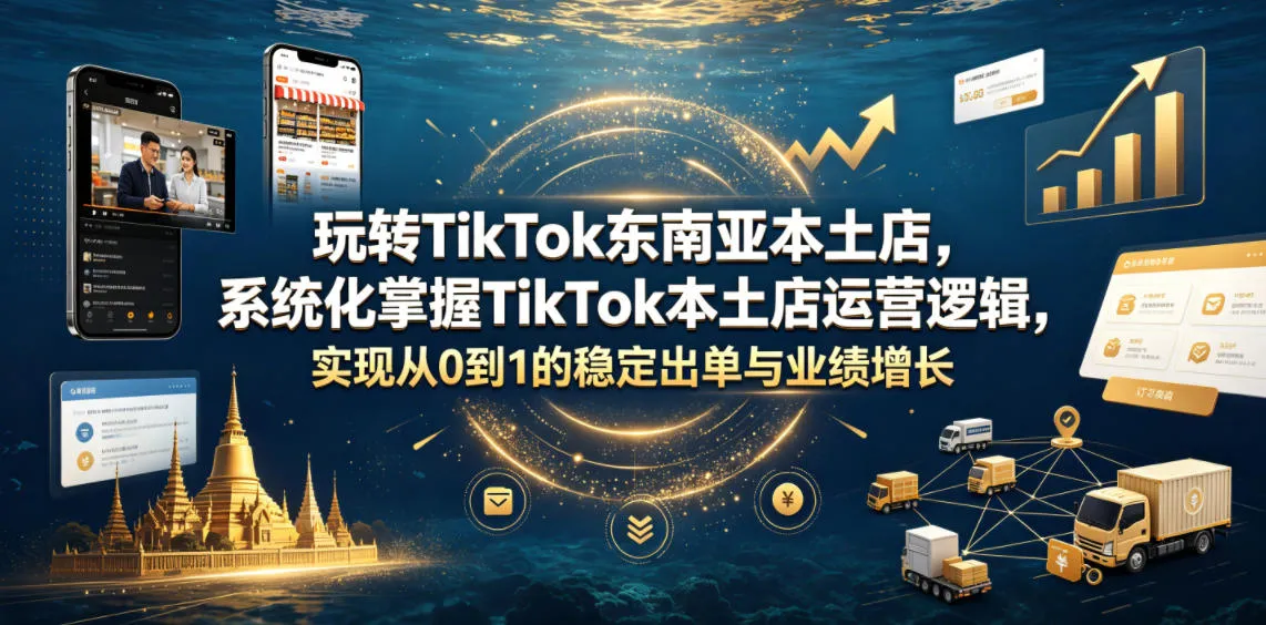 玩转TikTok东南亚本土店，系统化掌握TikTok本土店运营逻辑，实现从0到1的稳定出单与业绩增长-小优资源网
