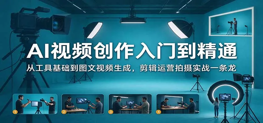 AI视频创作入门到精通:从工具基础到图文视频生成,剪辑运营拍摄实战一条龙 AI视频创作入门到精通:从工具基础到图文视频生成,剪辑运营拍摄实战一条龙