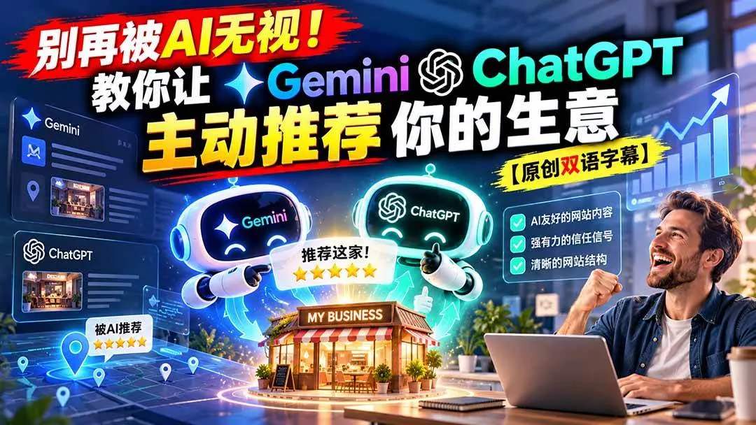 (20737期)别再被AI无视!教你让GeminiChatGPT主动推荐你的生意【原创双语字幕】-小优资源网