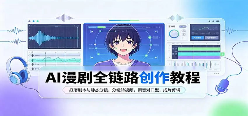 AI漫剧全链路创作教程：打磨剧本与静态分镜，分镜转视频，调音对口型，成片剪辑-小优资源网