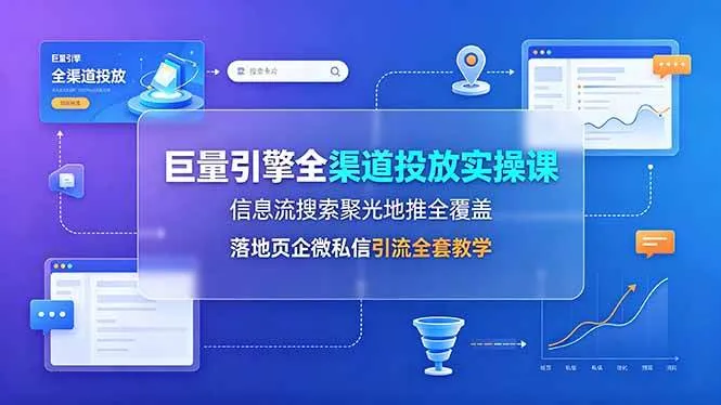 (19181期)巨量引擎全渠道投放实操课,信息流搜索聚光地推全覆盖,落地页企微私信引流全套教学 (19181期)巨量引擎全渠道投放实操课,信息流搜索聚光地推全覆盖,落地页企微私信引流全套教学