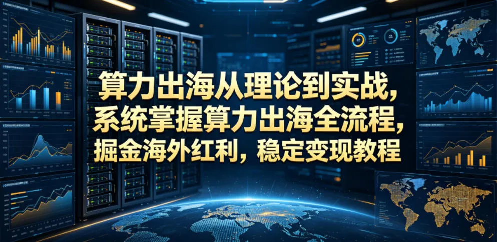 算力出海从理论到实战，系统掌握算力出海全流程，掘金海外红利，稳定变现教程-小优资源网