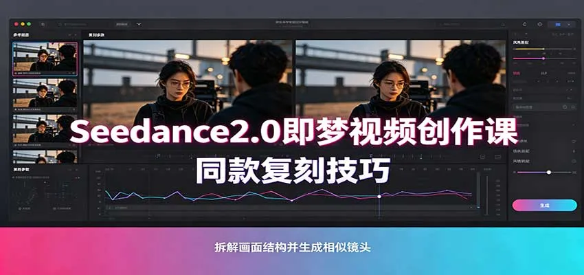 Seedance2.0即梦视频创作课:剧本式视频制作,同款复刻技巧,多行业案例落地教学-小优资源网