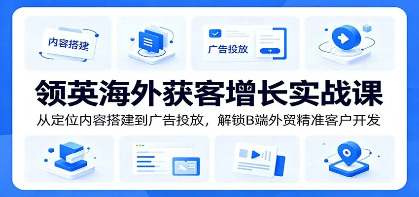 领英海外获客增长实战课：从定位内容搭建到广告投放，解锁B端外贸精准客户开发-小优资源网
