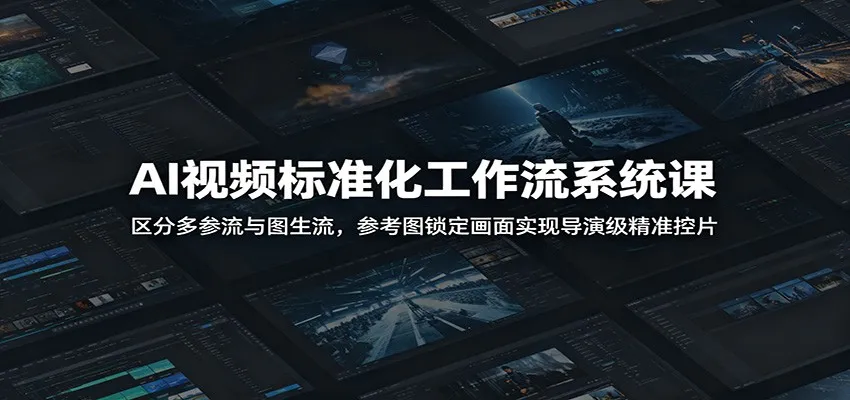 AI视频标准化工作流系统课:区分多参流与图生流,参考图锁定画面实现导演级精准控片-小优资源网