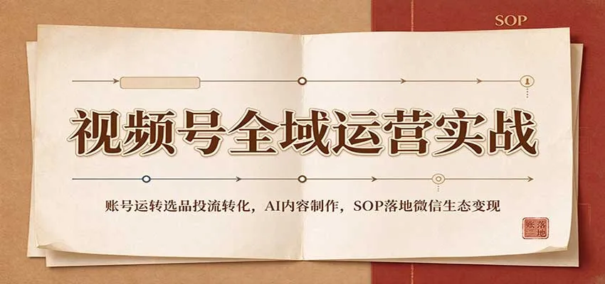 视频号全域运营实战:账号运转选品投流转化,AI内容制作,SOP落地微信生态变现 视频号全域运营实战:账号运转选品投流转化,AI内容制作,SOP落地微信生态变现