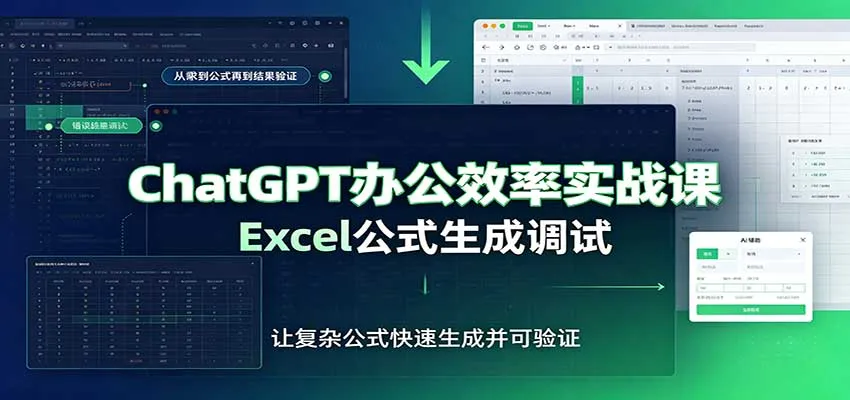 ChatGPT办公效率实战课：提示词技巧，Excel公式生成调试，文档编写教程-小优资源网