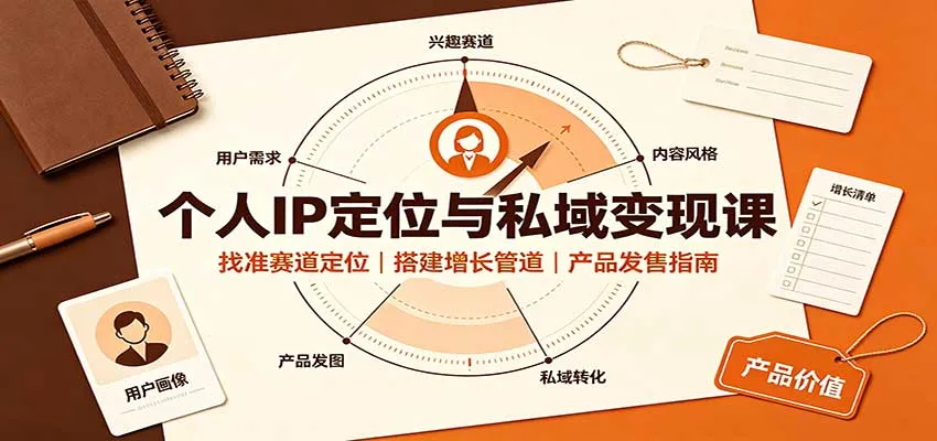 个人IP定位与私域变现课:找准赛道定位,搭建增长管道,产品发售指南-小优资源网