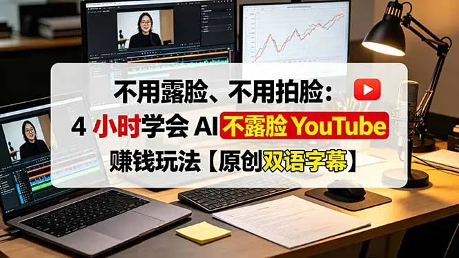 不用露脸、不用拍脸:4 小时学会 AI 不露脸 YouTube 赚钱玩法【原创双语字幕】-小优资源网