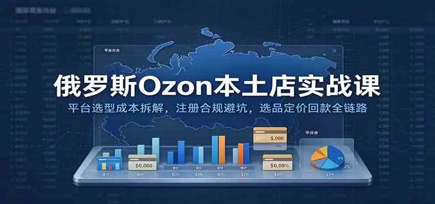 俄罗斯Ozon本土店实战课：平台选型成本拆解，注册合规避坑，选品定价回款全链路-小优资源网