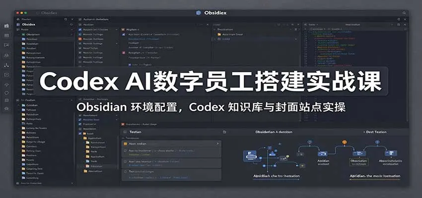 Codex AI数字员工搭建实战课:Obsidian 环境配置,Codex 知识库与封面站点实操 Codex AI数字员工搭建实战课:Obsidian 环境配置,Codex 知识库与封面站点实操