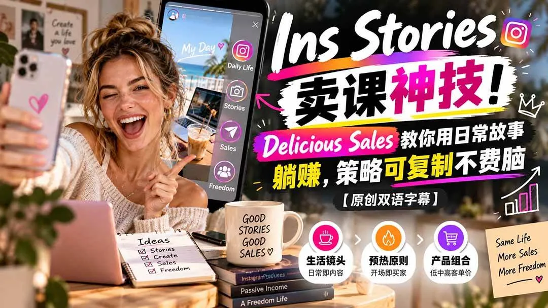 (20767期)Ins Stories 卖课神技!Delicious Sales 教你用日常故事躺赚,策略可复制不费脑【原创双语字幕】 (20767期)Ins Stories 卖课神技!Delicious Sales 教你用日常故事躺赚,策略可复制不费脑【原创双语字幕】