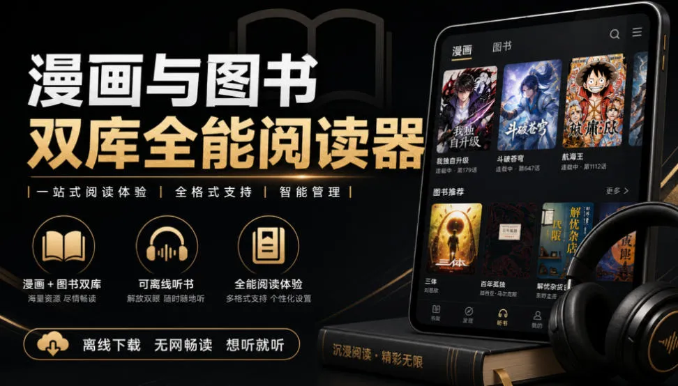 Github开源工具!支持漫画与图书双库的全能阅读软件,内置六类朗读引擎,可离线听书Cmbok-小优资源网