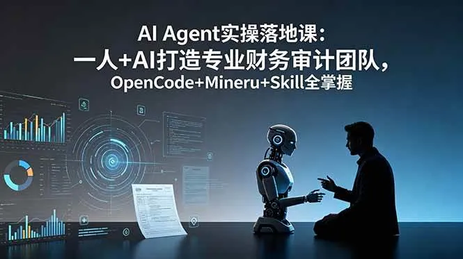 （19037期）AI Agent实操落地课：一人+AI打造专业财务审计团队，OpenCode+Mineru+Skill全掌握-小优资源网