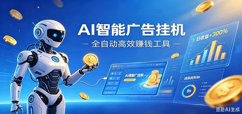 AI智能广告挂机，小白轻松上手，在家自动赚收益-小优资源网