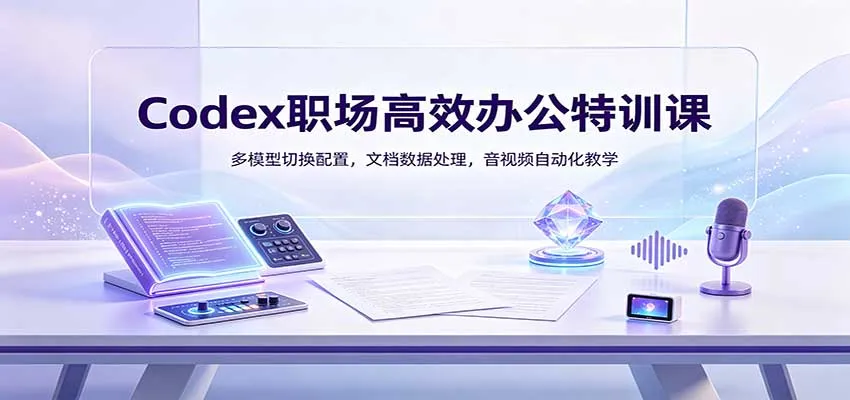 Codex职场高效办公特训课:多模型切换配置,文档数据处理,音视频自动化教学-小优资源网