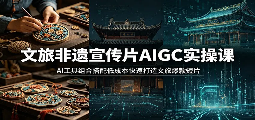 文旅非遗宣传片AIGC实操课:AI工具组合搭配低成本快速打造文旅爆款短片-小优资源网