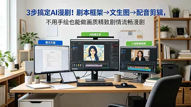 (18866期)3步搞定AI漫剧!剧本框架→文生图→配音剪辑,不用手绘也能做画质精致剧情流畅漫剧-小优资源网