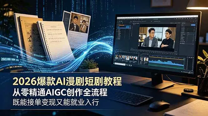(18980期)2026 爆款 AI 漫剧短剧教程 从零精通 AIGC 创作全流程 既能接单变现又能就业入行 (18980期)2026 爆款 AI 漫剧短剧教程 从零精通 AIGC 创作全流程 既能接单变现又能就业入行