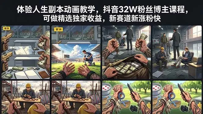 (18826期)体验人生副本动画教学, 抖音32W粉丝博主课程,可做精选独家收益,新赛道新涨粉快 (18826期)体验人生副本动画教学, 抖音32W粉丝博主课程,可做精选独家收益,新赛道新涨粉快