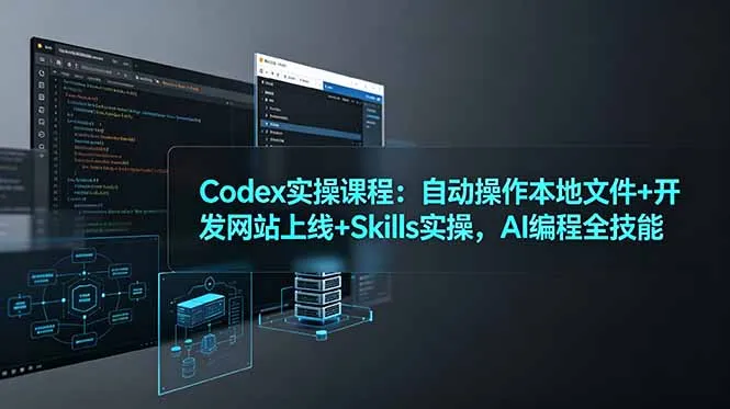 Codex实操课程:自动操作本地文件+开发网站上线+Skills实操,AI编程全技能-小优资源网