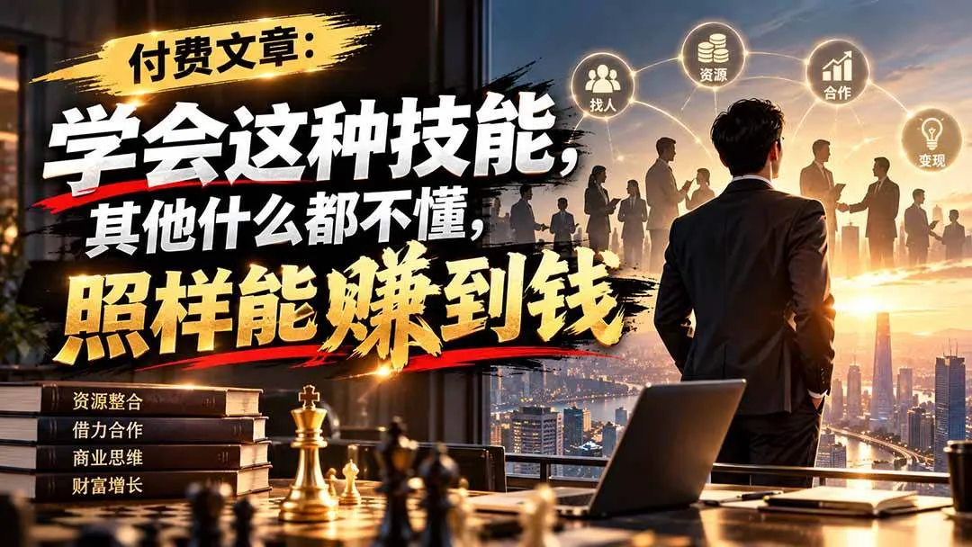 （20920期）付费文章：学会这种技能，其他什么都不懂，照样能賺到钱-小优资源网