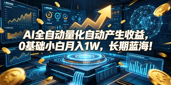 AI全自动量化自动产生收益,0基础小白月入1W,长期蓝海!【揭秘】-小优资源网