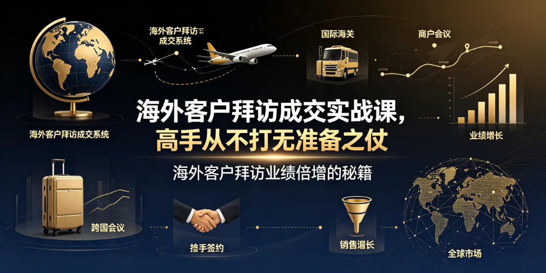 海外客户拜访成交实战课,高手从不打无准备之仗,海外客户拜访业绩倍增的秘籍-小优资源网