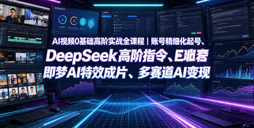 AI视频0基础高阶实战全课程|账号精细化起号、DeepSeek高阶指令、即梦AI特效成片、多赛道AI短视频量产变现 AI视频0基础高阶实战全课程|账号精细化起号、DeepSeek高阶指令、即梦AI特效成片、多赛道AI短视频量产变现