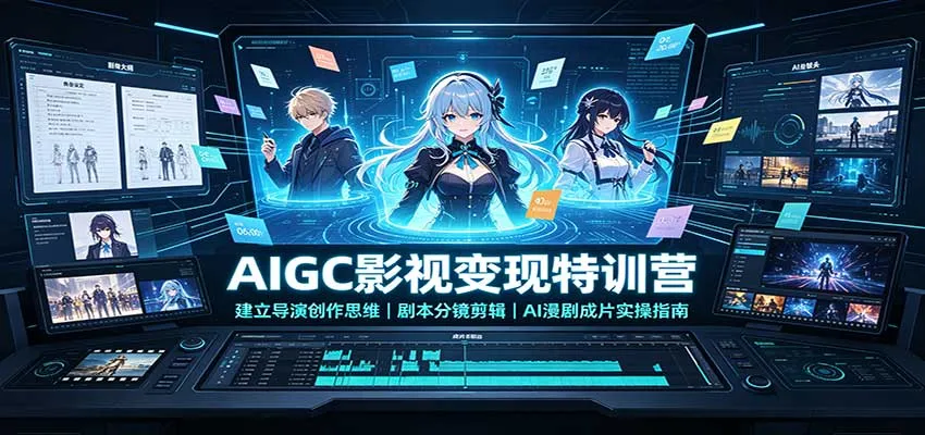 AIGC影视变现特训营：建立导演创作思维，剧本分镜剪辑，AI漫剧成片实操指南-小优资源网