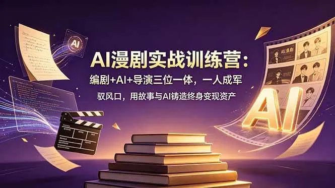 （19032期）AI漫剧实战训练营：编剧+AI+导演三位一体，一人成军 驭风口，用故事与AI铸造终身变现资产-小优资源网