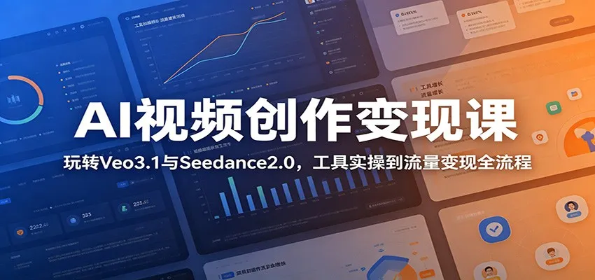 AI视频创作变现课:玩转Veo3.1与Seedance2.0,工具实操到流量变现全流程-小优资源网