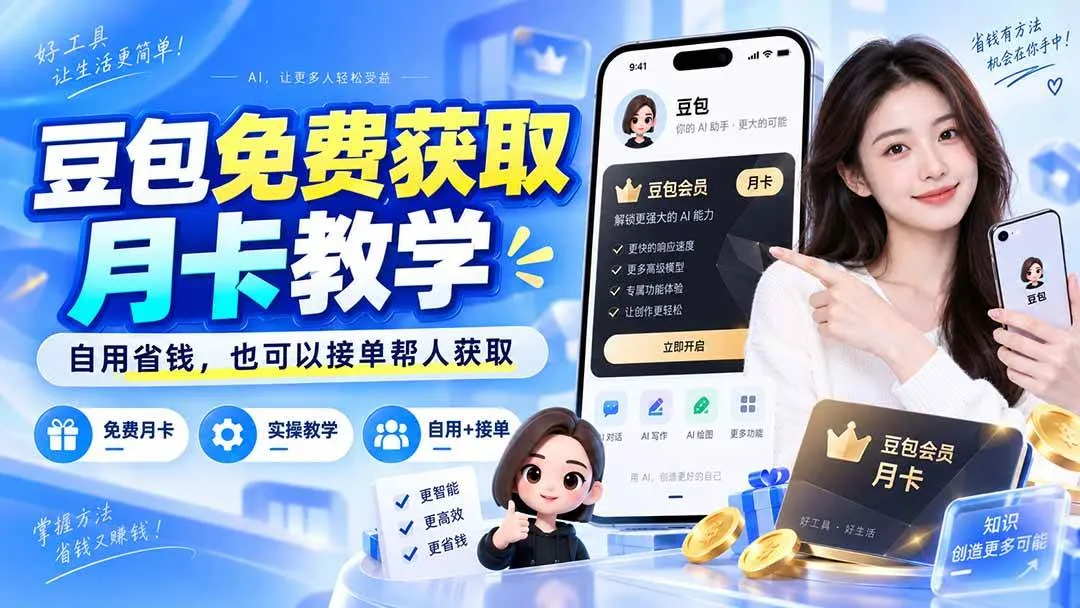 （20358期）豆包免费获取月卡教学，自用省钱，也可以接单帮人获取-小优资源网