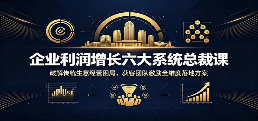 企业利润增长六大系统总裁课：破解传统生意经营困局，获客团队激励全维度落地方案-小优资源网