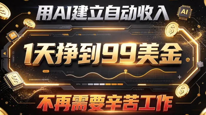 用AI建立自动收入,1天挣到99美刀,不再需要辛苦工作-小优资源网