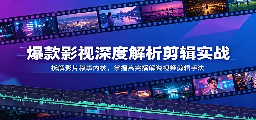 爆款影视深度解析剪辑实战:拆解影片叙事内核,掌握高完播解说视频剪辑手法-小优资源网
