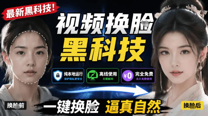 AI人工智能如此夸张？一键视频换Lian黑科技，纯本地离线运行，本地视频换Lian娱乐工具，AI FaceSwap-小优资源网