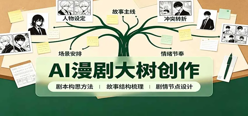 AI漫剧大树创作：剧本构思课程讲解，软件插件配置，配套工具资料完整梳理-小优资源网