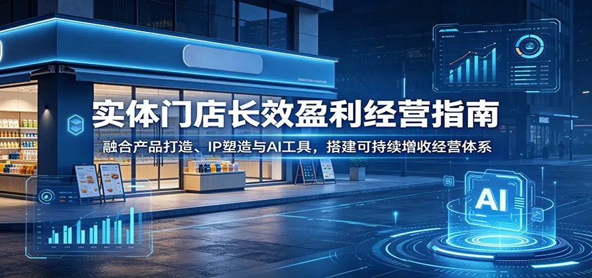 实体门店长效盈利经营指南:融合产品打造、IP塑造与AI工具,搭建可持续增收经营体系-小优资源网
