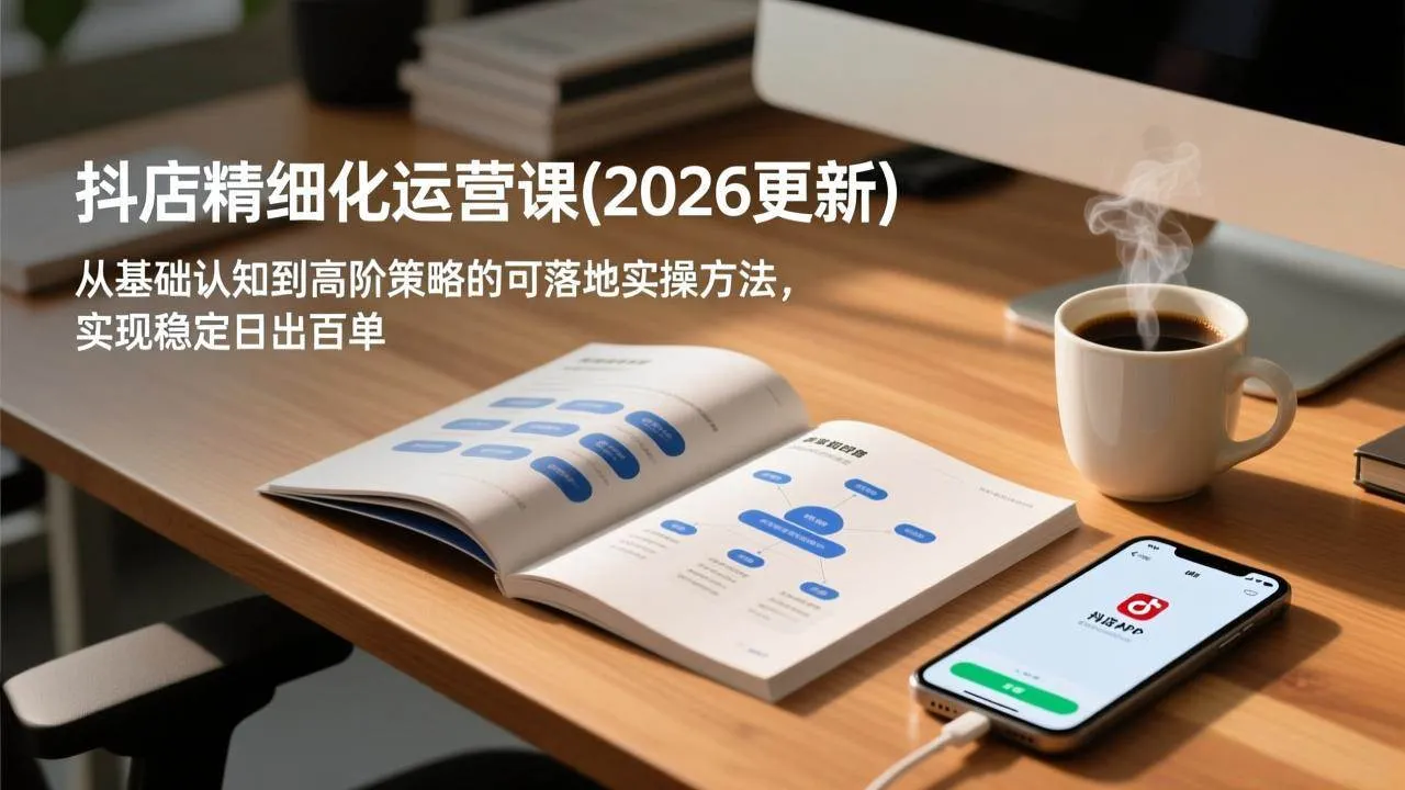 (18842期)抖店精细化运营课(更新6月),从基础认知到高阶策略的可落地实操方法,实现稳定日出百单-小优资源网