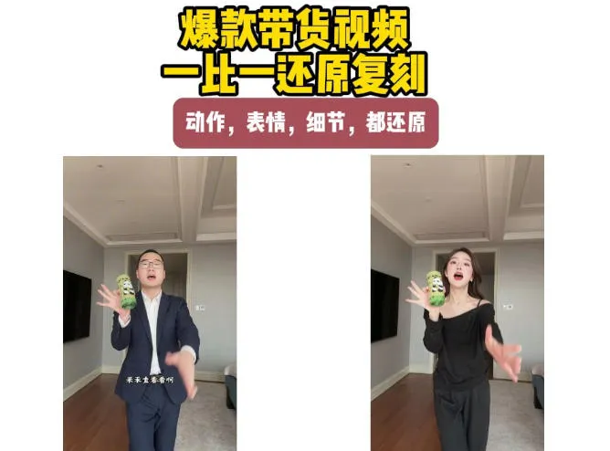 AI带货视频复刻,一比一还原加二创,动作,表情,细节,都还原,新手也能直接套用-小优资源网