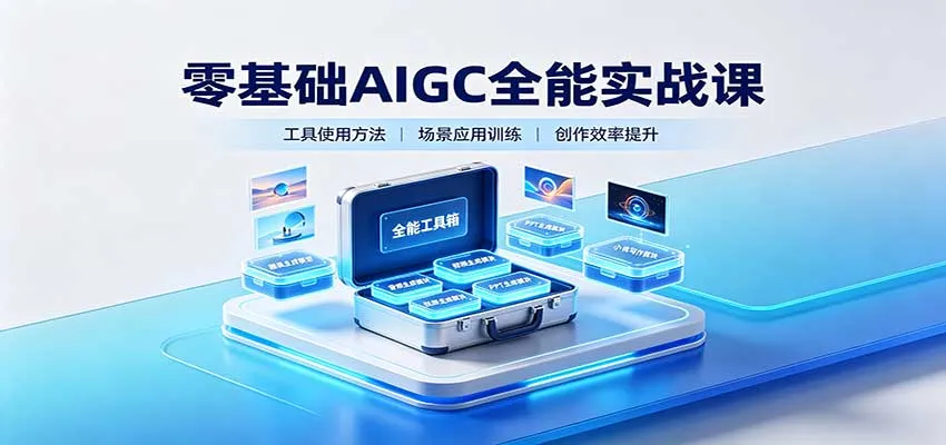 零基础AIGC全能实战课：覆盖绘画、影音、PPT、小说多场景AI创作-小优资源网