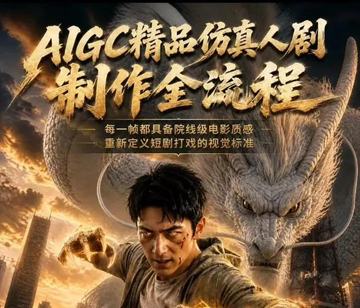 AIGC精品仿真人剧豢龙人全流程制作解析2026,国风仿真人创作+打斗剧情+人设编排,一站式AI短剧入门-小优资源网
