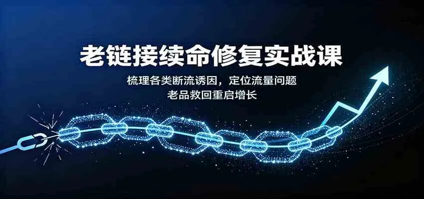 老链接续命修复实战课:梳理各类断流诱因,定位流量问题,老品救回重启增长-小优资源网