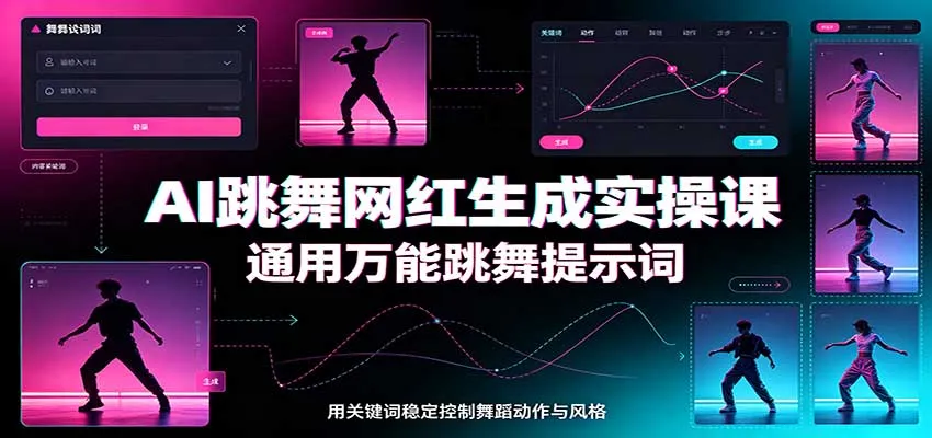 AI跳舞网红生成实操课:通用万能跳舞提示词,多模型适配,人物舞蹈视频制作全套教学-小优资源网